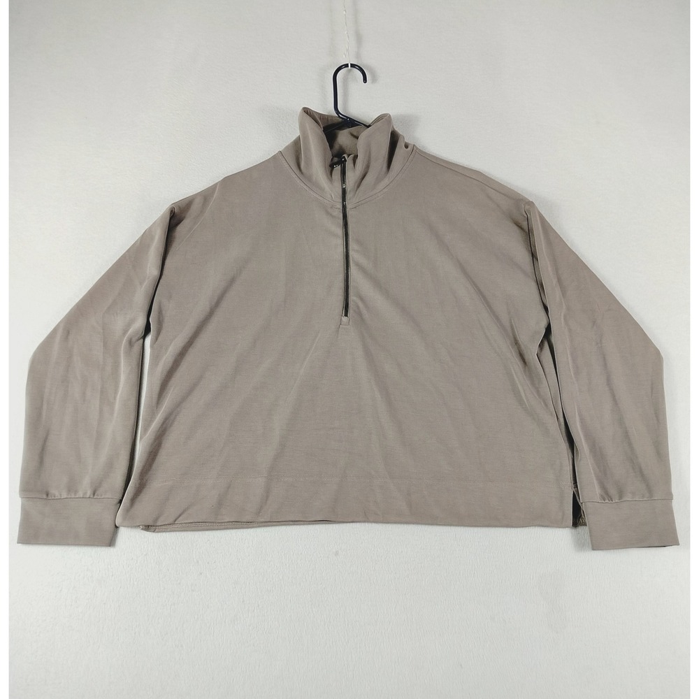 Athleta Pullover Mens XL Gray‎ Quarter Zip Lightweight Stretch Long Sleeve Shirt